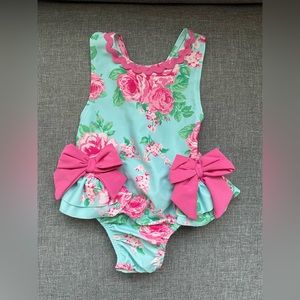 Mudpie One Piece Floral Swimsuit-6-9 Months